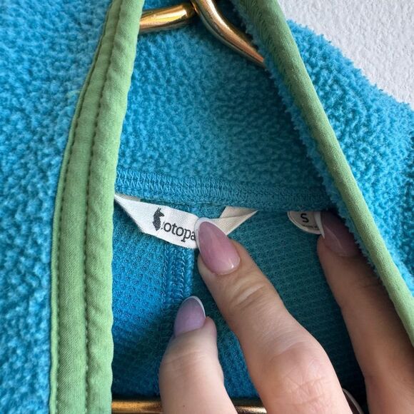 Cotopaxi Adult Small Abrazo Green Blue 1/2 Zip Mock Neck Pullover Fleece Jacket - Picture 5 of 7